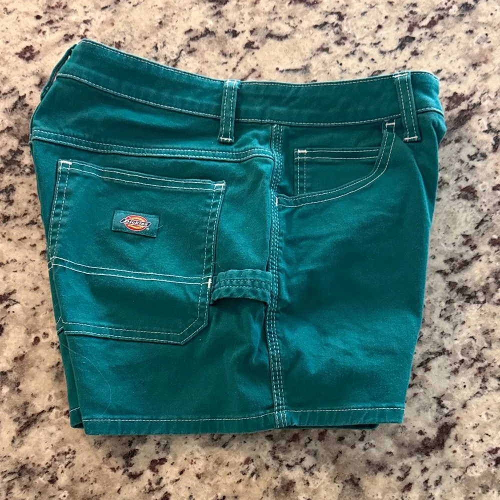 Dickies Women's High Waisted Carpenter Shorts 3" - Deep Lake - Picture 4 of 7